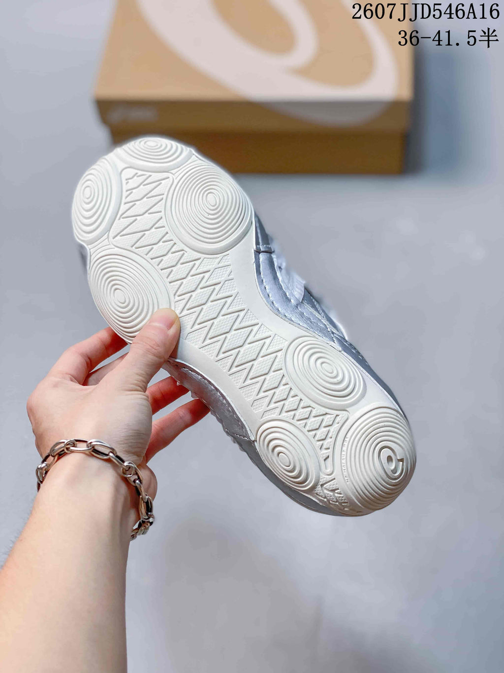 ASICS Hypersync Silver Low-Profile Retro Trainers - product image from the listing.