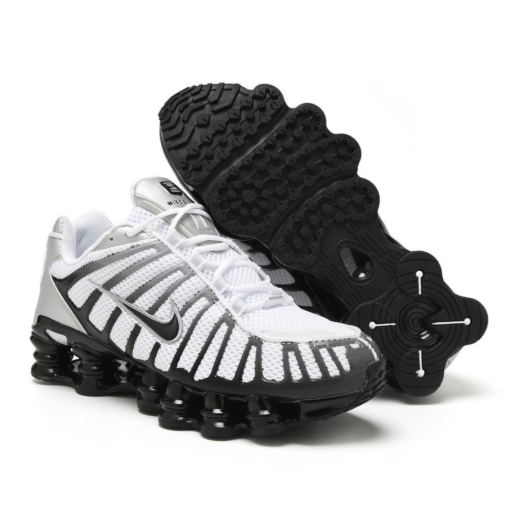 White and Red Nike Shox TL Sneakers - product image from the listing.