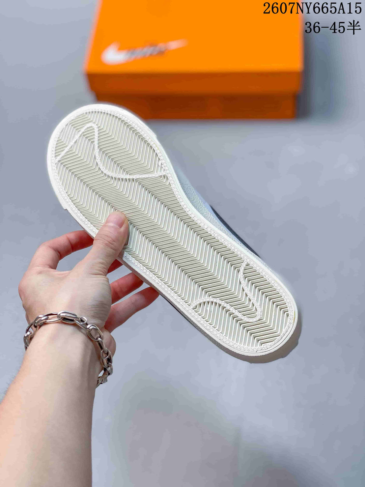 Nike Blazer Low Premium Sneakers in White Black CI9888-001 - product image from the listing.