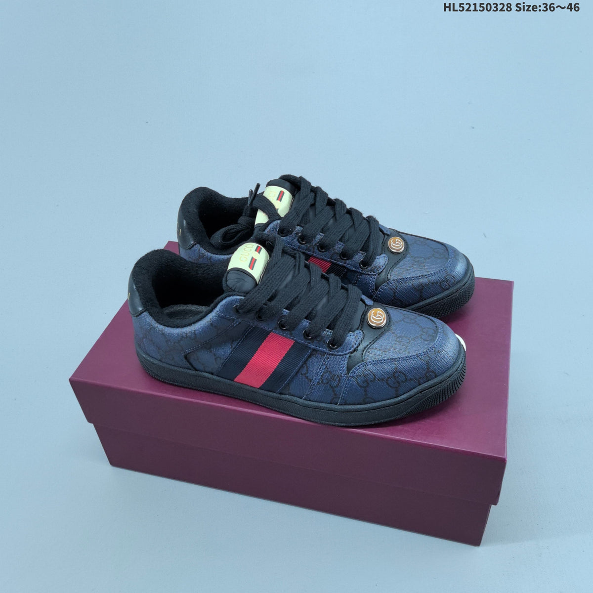 Gucci Screener Distressed Low-Cut Sneakers - product image from the listing.