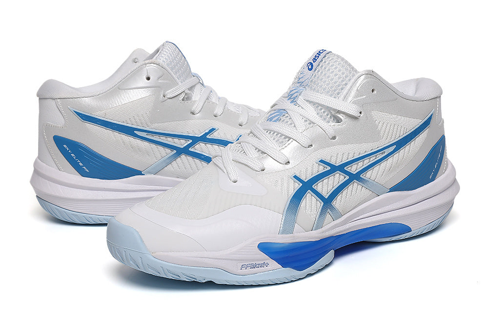 ASICS Sky Elite FF 4 Volleyball Shoes in White Blue - product image from the listing.