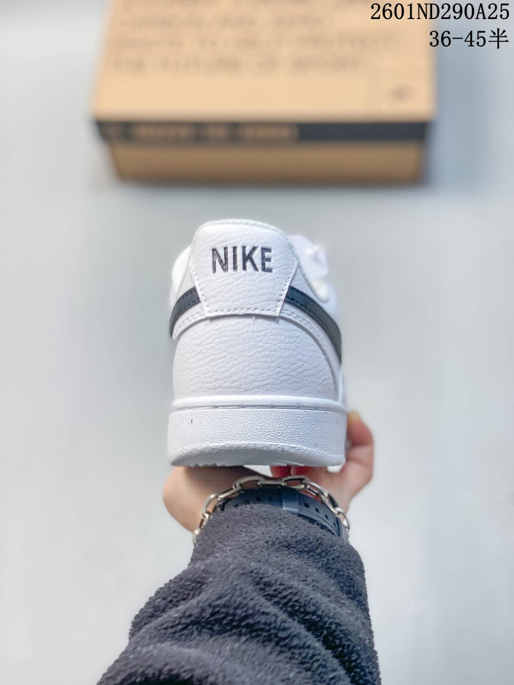 Nike Court Vision Low Sneakers in White Black 2601ND290A25 - product image from the listing.