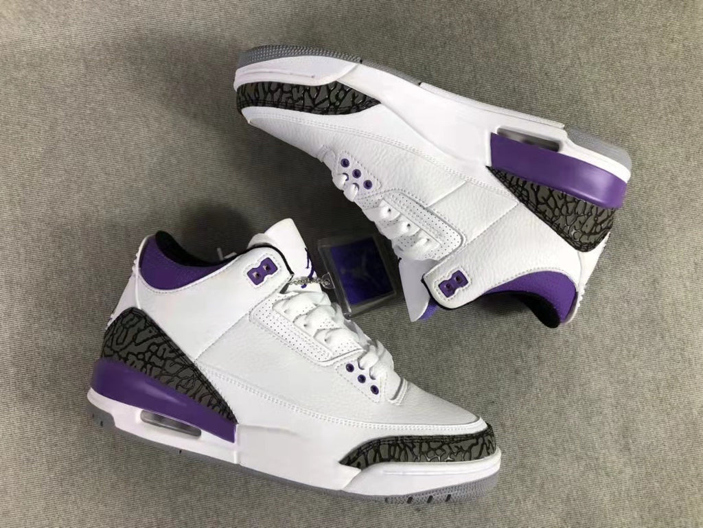 Air Jordan 3 SE Denim White Purple Sneakers - product image from the listing.