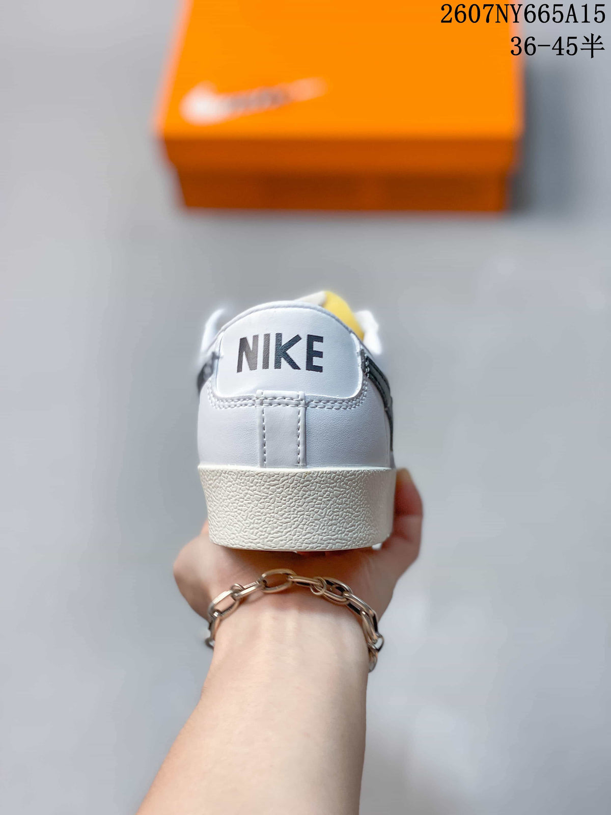 Nike Blazer Low Premium Sneakers in White Black CI9888-001 - product image from the listing.