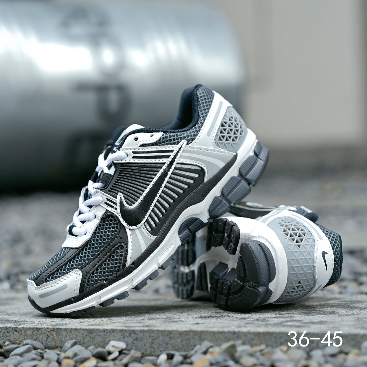 Nike Air Zoom Vomero 5 Sneakers, in Black and White - product image from the listing.