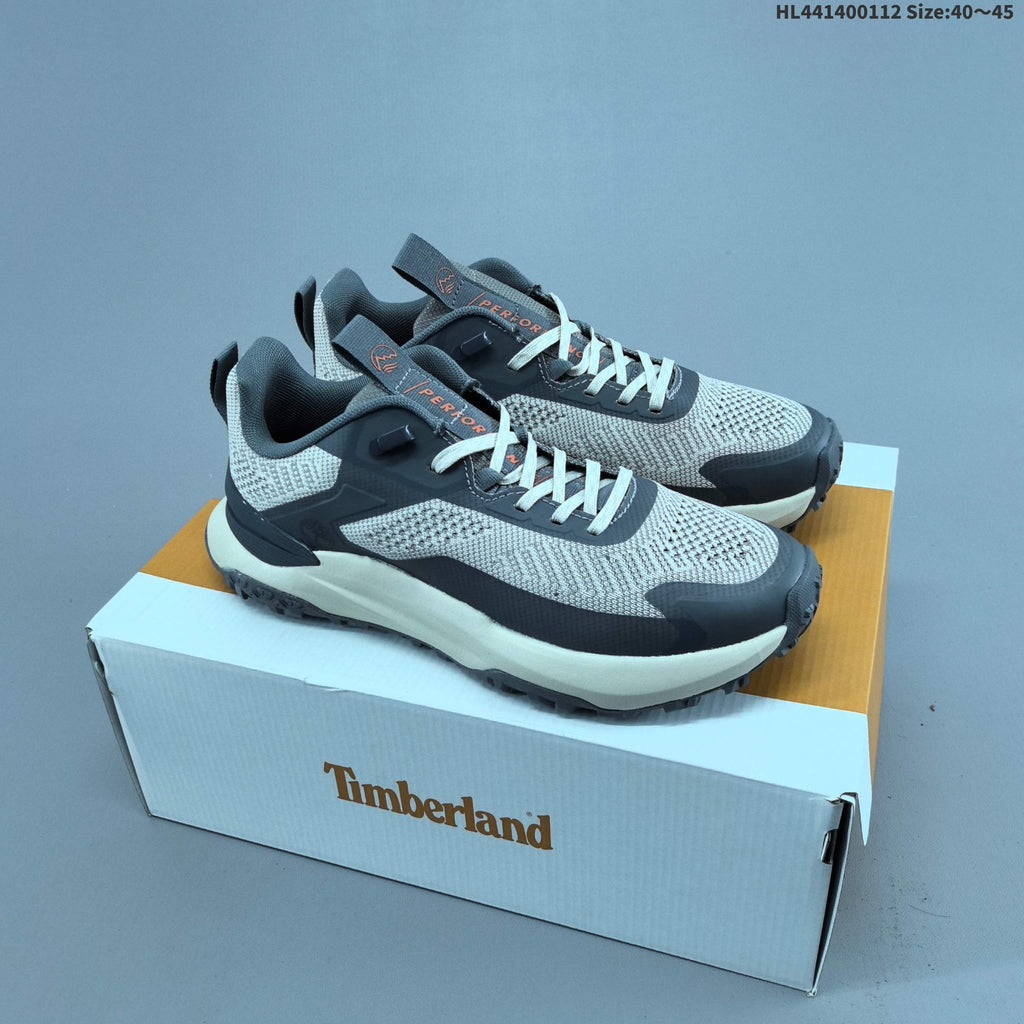 Timberland Trail Trainers in Gray with Orange Accents - product image from the listing.