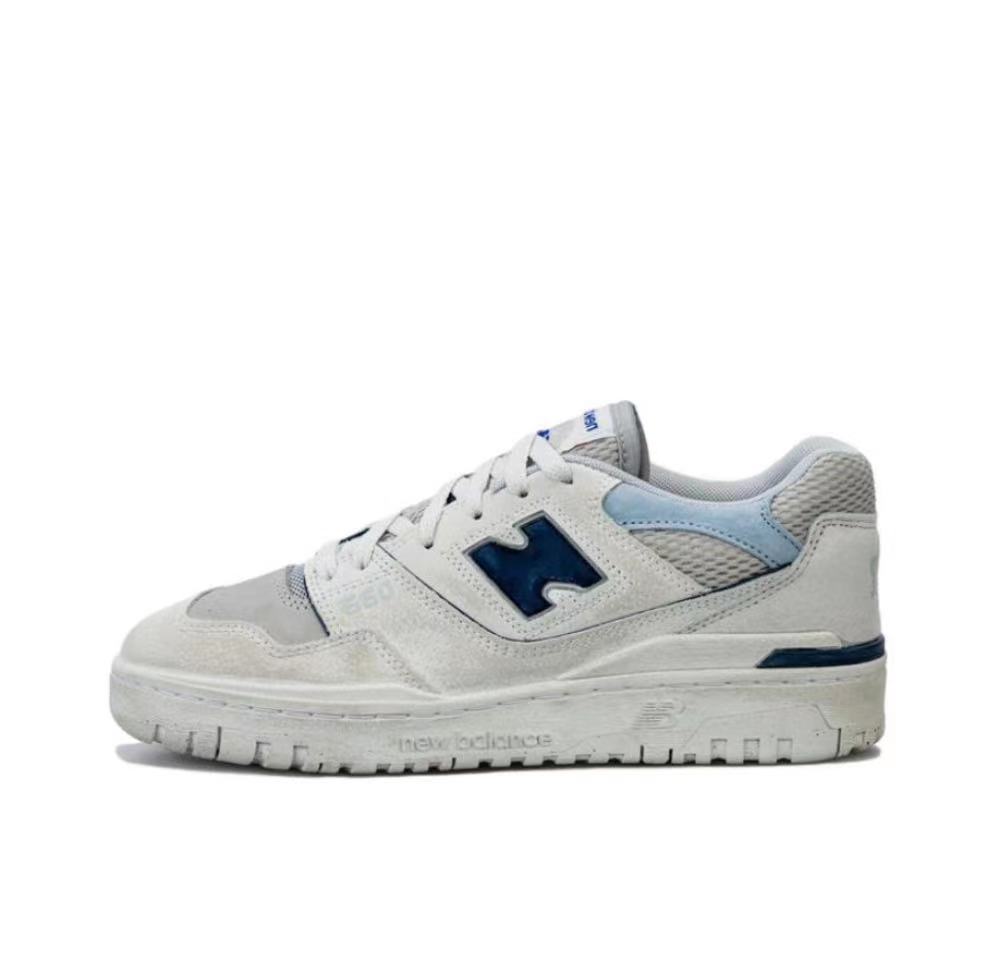 White and Blue New Balance 550 GD1 Sneakers - product image from the listing.