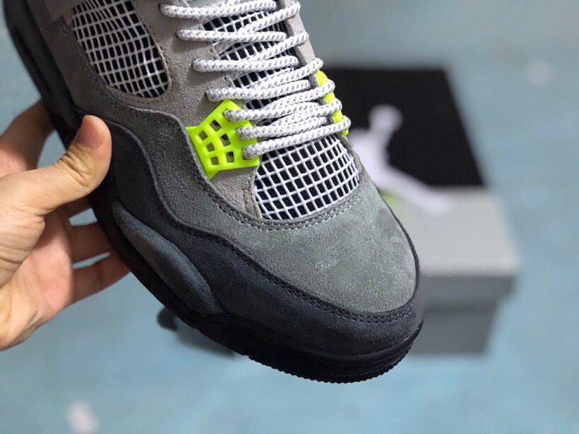 Jordan 4 Retro Sneakers in Gray Green - product image from the listing.