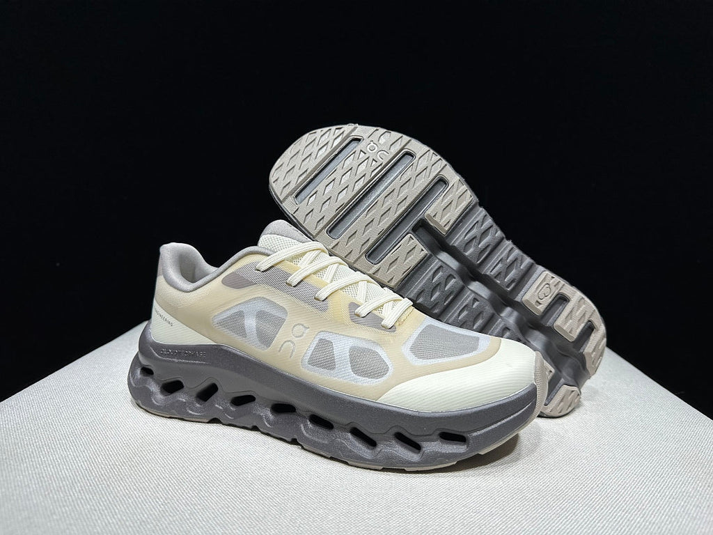 On Cloudtilt Remix Trainers in White and Pebble - product image from the listing.