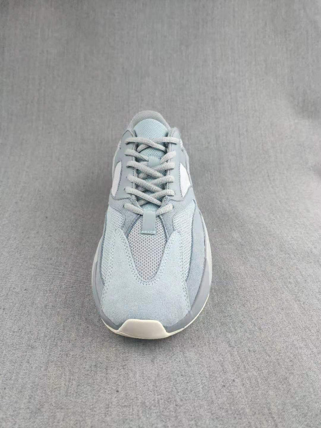 Blue Grey and Coral Nike Yeezy 700 V2 Shoes - product image from the listing.