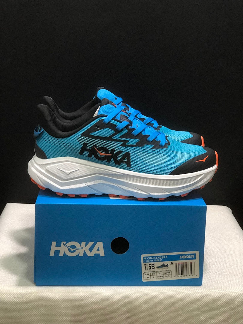 Blue HOKA Challenger 8 Trail Running Shoes - product image from the listing.