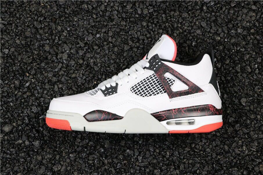 Air Jordan 4 Pale Citron Sneakers White Black Red - product image from the listing.