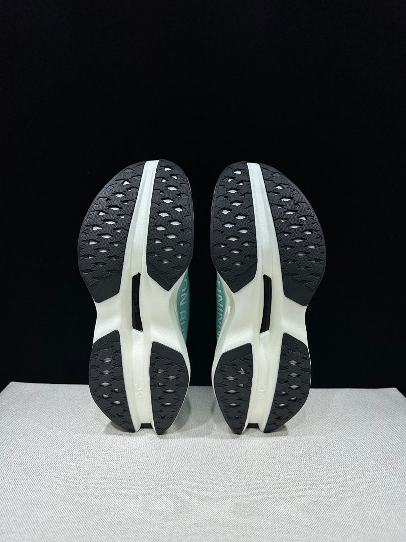 On Cloudboom Max Running Shoes, in White and Light Blue - product image from the listing.