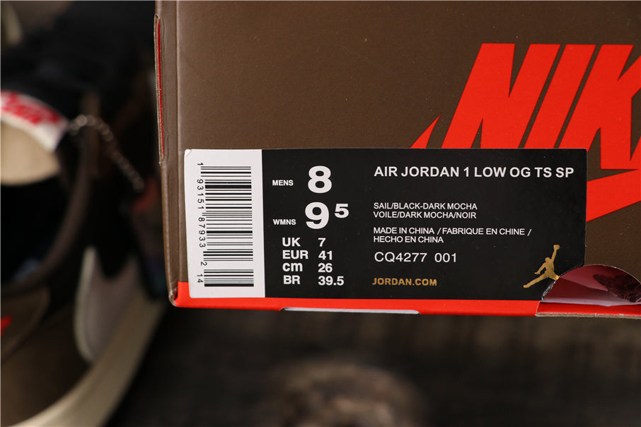 Air Jordan 1 Low OG TS SP Reverse Mocha CQ4277-001 - product image from the listing.