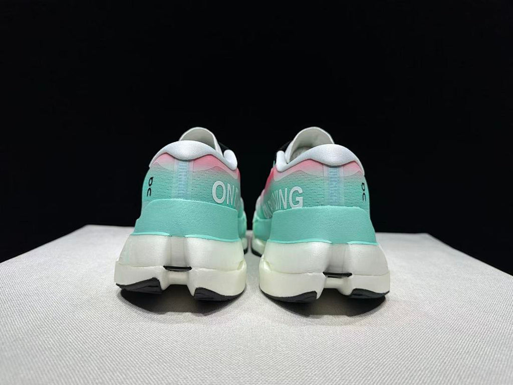 On Cloudboom Max Running Shoes, in White Mint Pink - product image from the listing.