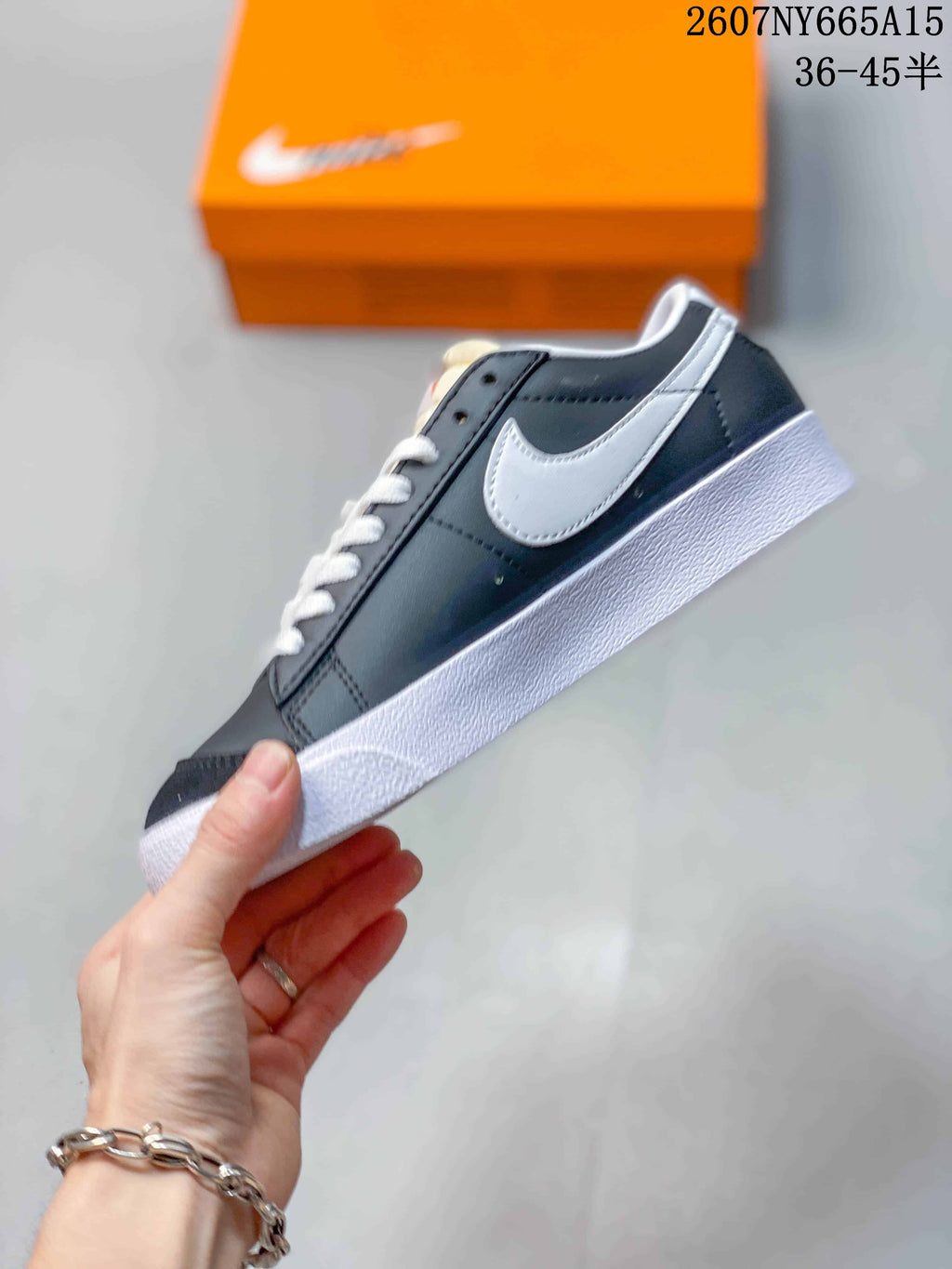 Nike Blazer Low Premium Black White CI9888-001 Trainers - product image from the listing.