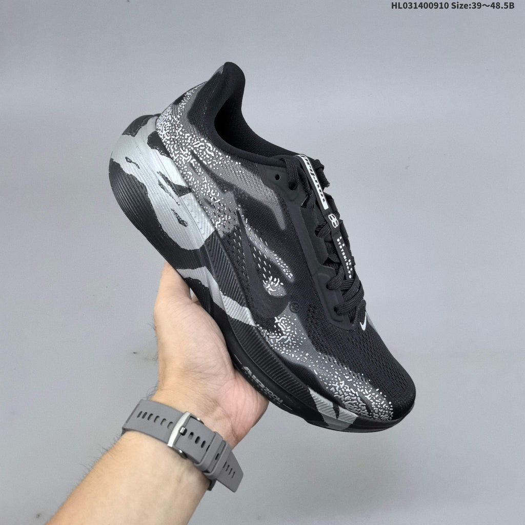 Nike Air Zoom Pegasus 42 Running Shoes, in Black and Silver - product image from the listing.