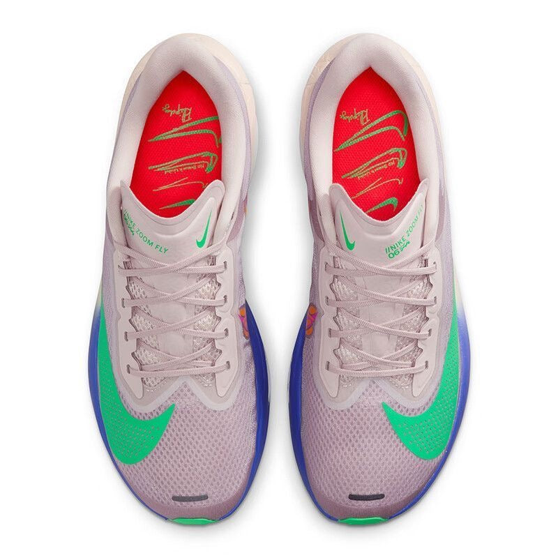 Nike Zoom Fly Running Shoes in Light Purple Green - product image from the listing.
