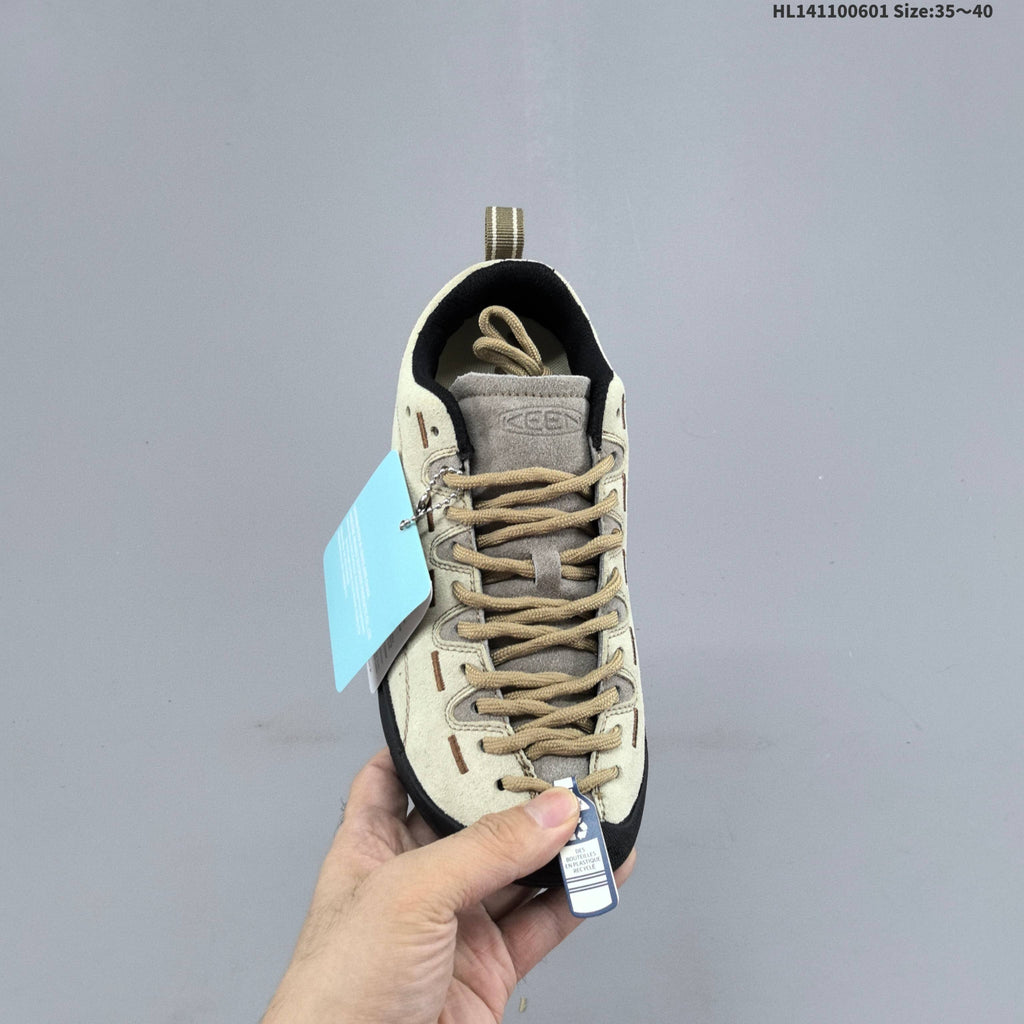 KEEN Jasper Low-Top Outdoor Sneakers, in Beige and Black - product image from the listing.