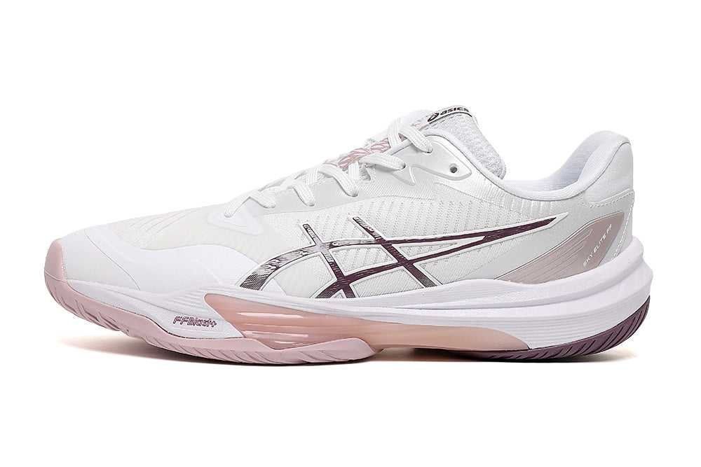 ASICS White and Pink Court Trainers - product image from the listing.