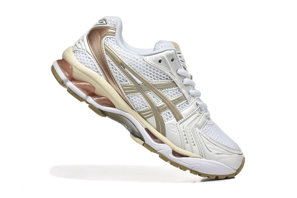 ASICS GEL-KAYANO 14 Sneakers in White Gold - product image from the listing.