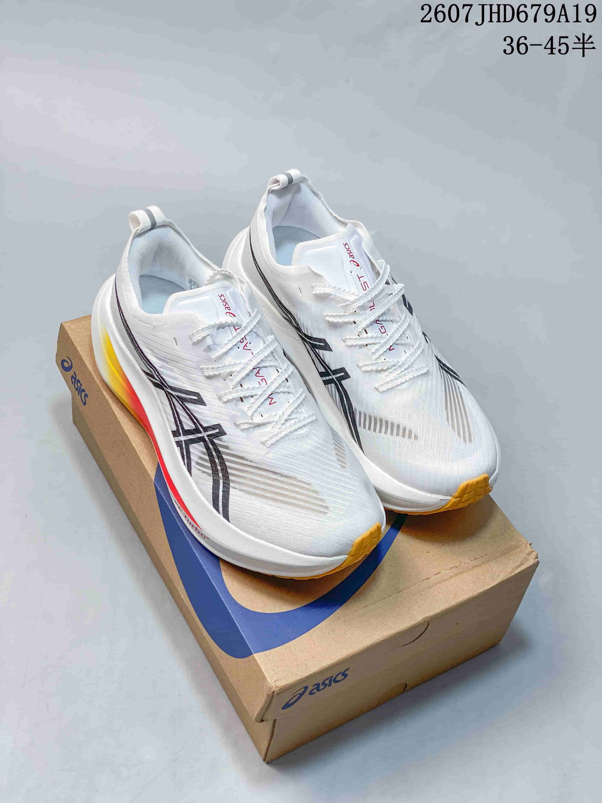 ASICS Superblast 2 Paris Running Shoes in White Black - product image from the listing.