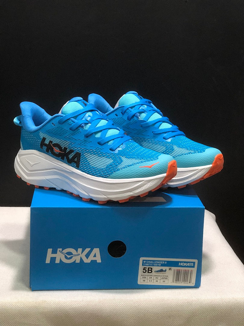 HOKA Challenger 8 Trail Running Shoes, in Blue - product image from the listing.