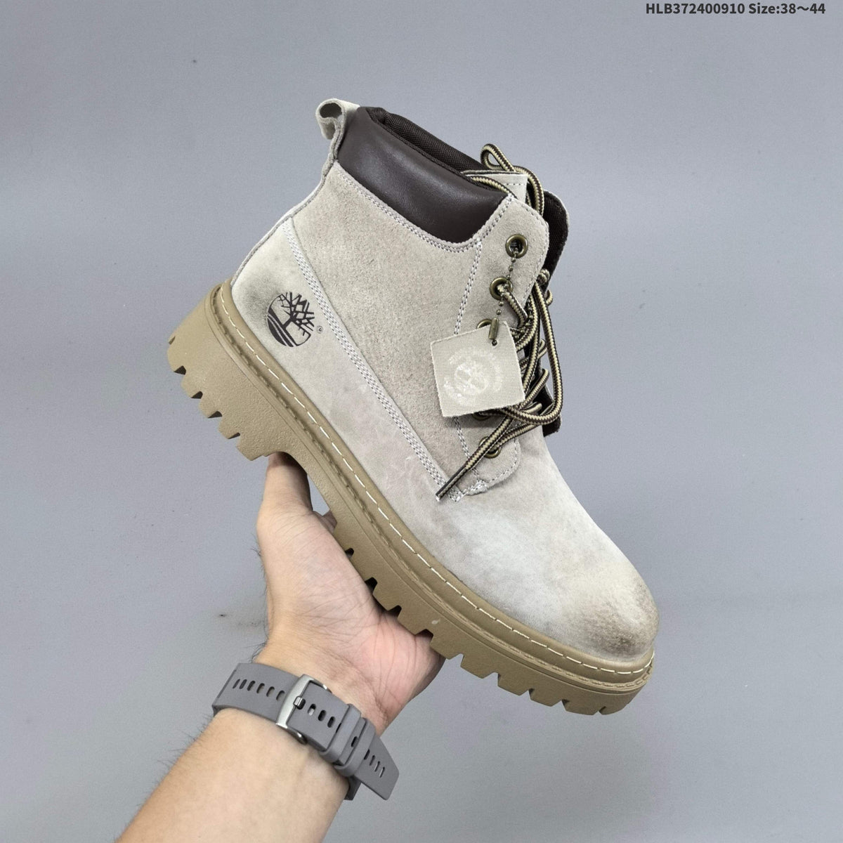 Timberland Mid-Top Lace-Up Boots in Wheat and in Taupe - product image from the listing.