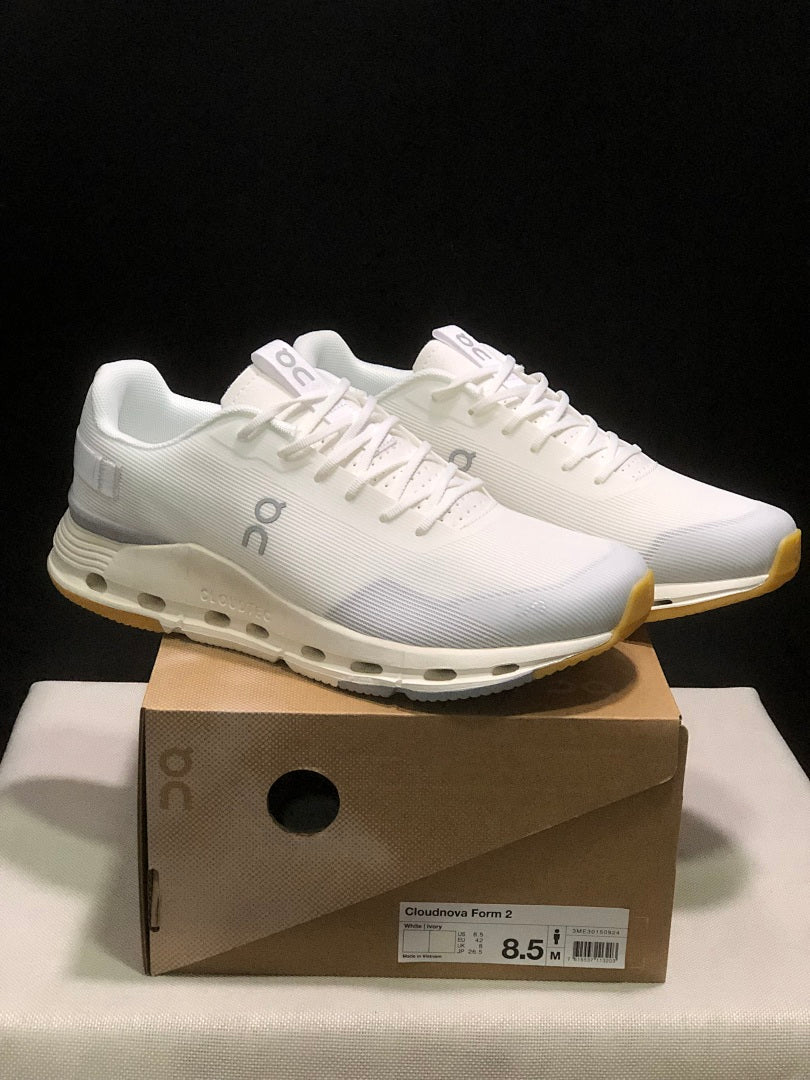 On Cloudnova Form 2 Sneakers in White and Gray - product image from the listing.