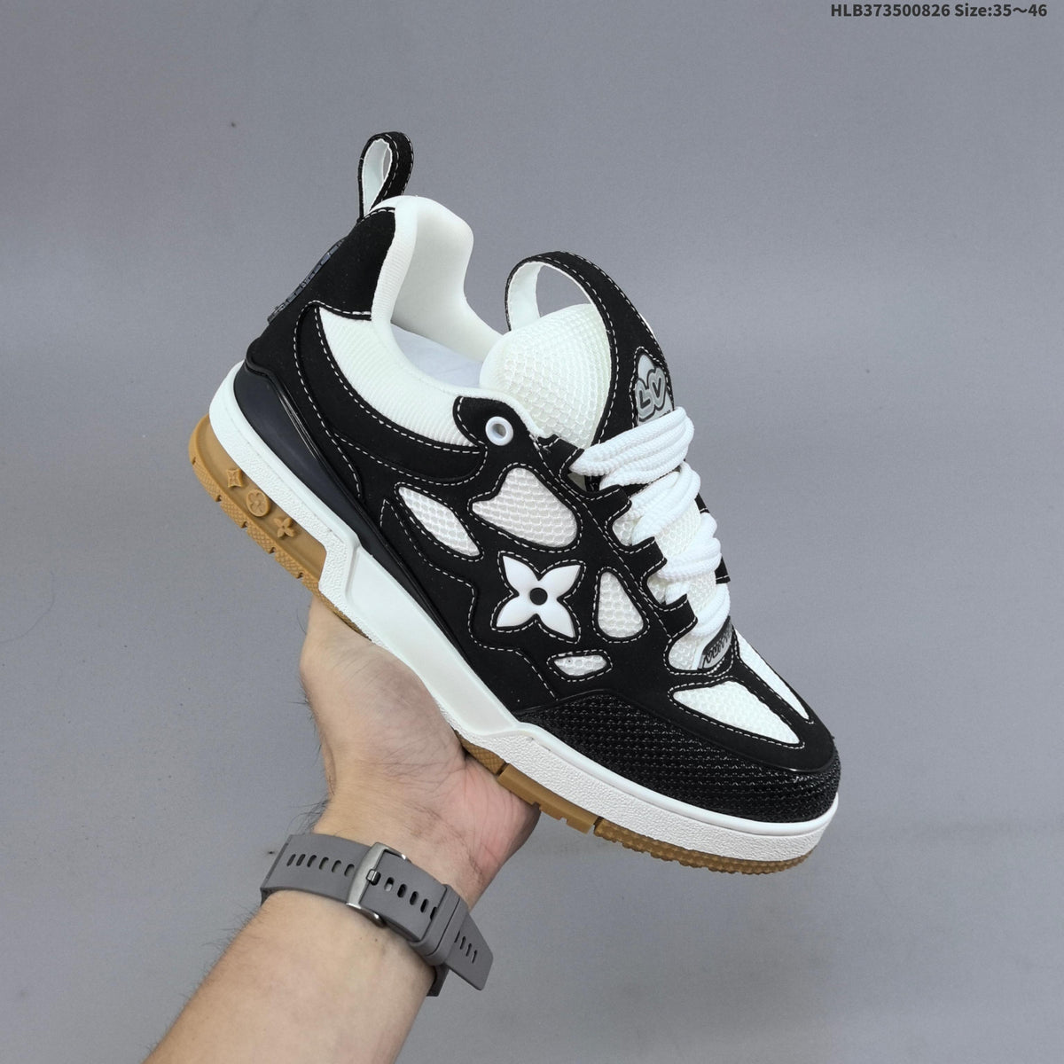 Burgundy and White Louis Vuitton Trainer-Style Sneakers - product image from the listing.
