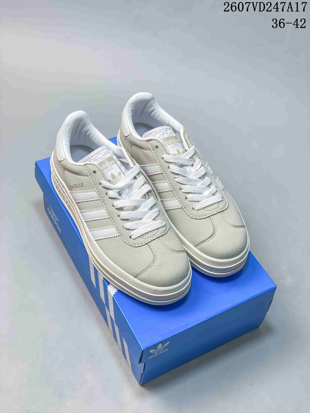 Light Gray adidas Gazelle Bold Sneakers - product image from the listing.