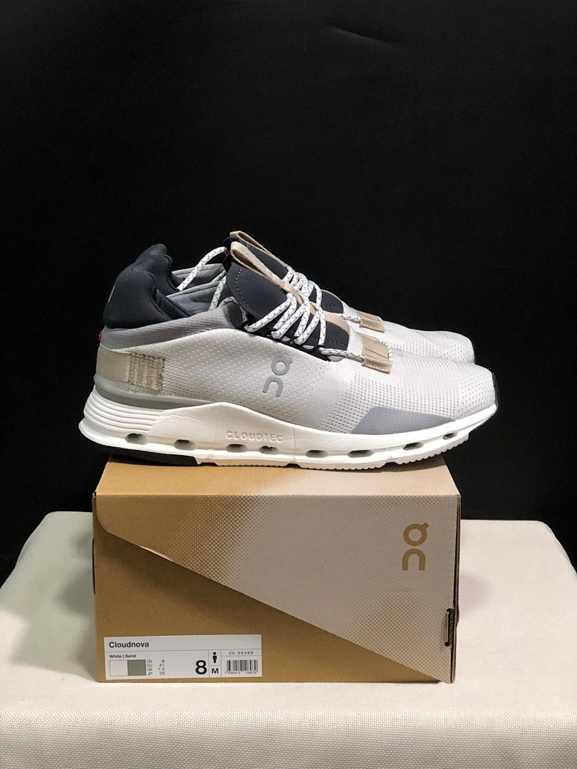 White and Sand On Cloudnova 1 Sneakers - product image from the listing.