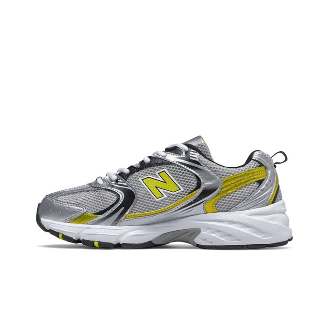 New Balance MR530SC Sneakers in Silver and Yellow - product image from the listing.