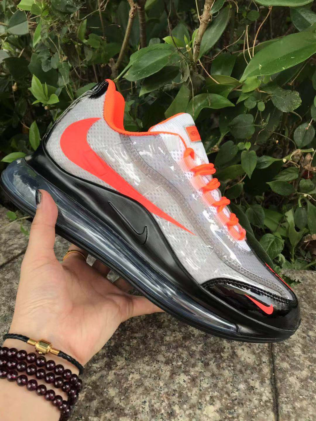 Nike Air Max 720 Sneakers in White Black Bright Orange - product image from the listing.