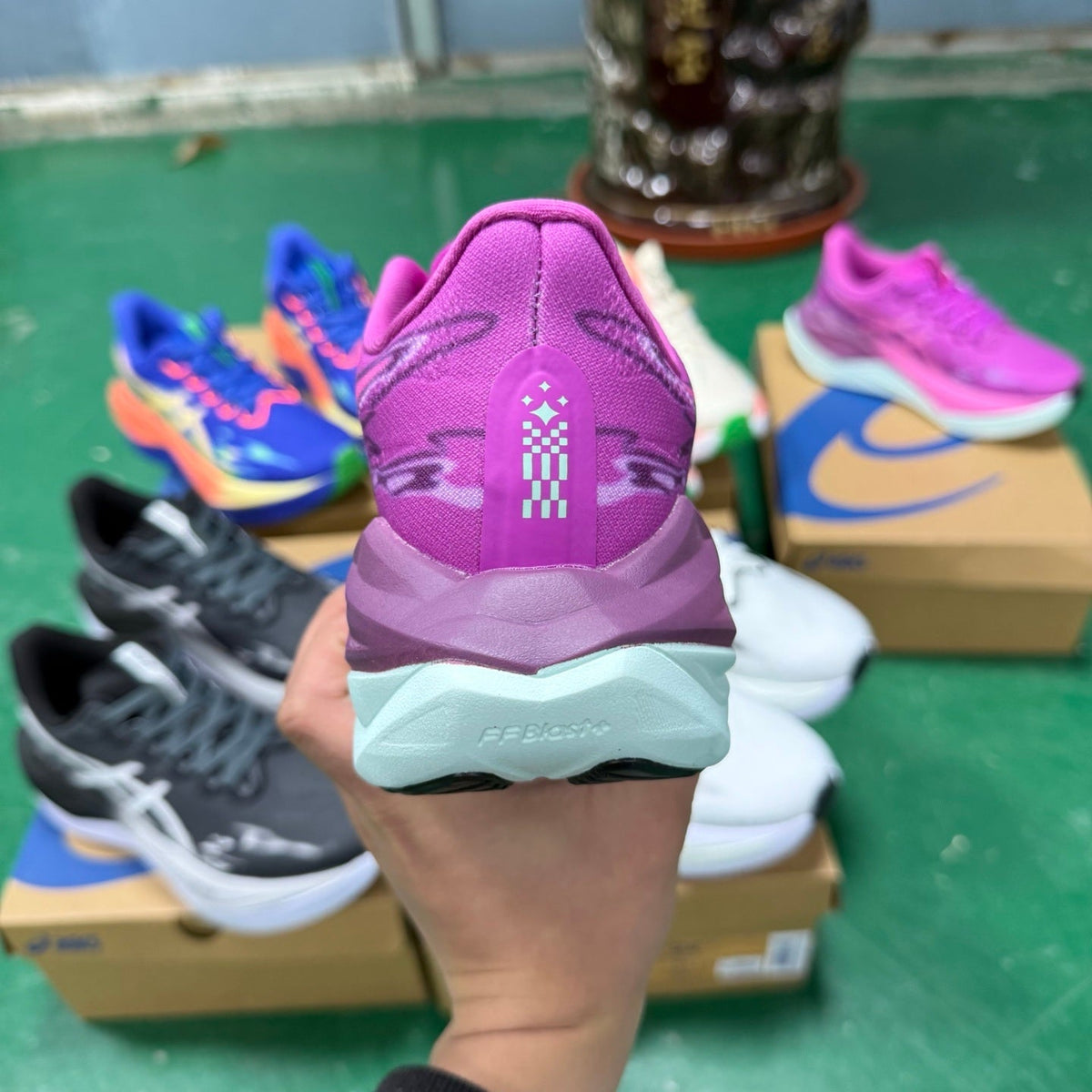 ASICS FF Leap Running Shoes in Pink Purple 1013A188-002 - product image from the listing.