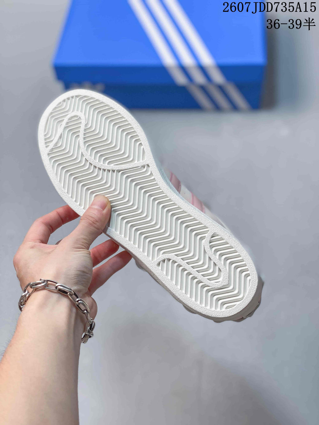 adidas Superstar Sneakers in White and Pink 2607JDD735A15 - product image from the listing.