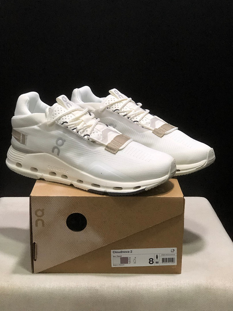 On Cloudnova 2 Sneakers in White and Grey - product image from the listing.