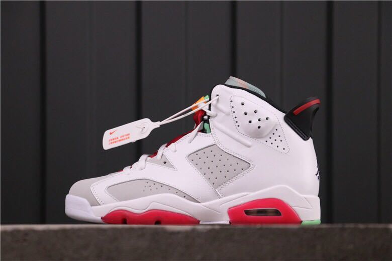Air Jordan 6 Hare White Red Sneakers CT8529-062 - product image from the listing.