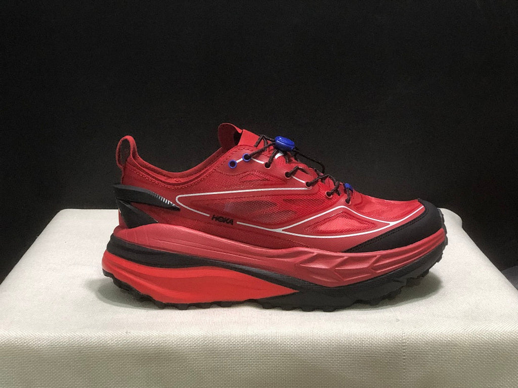 Red HOKA Stinson One 7 Trail Sneakers - product image from the listing.