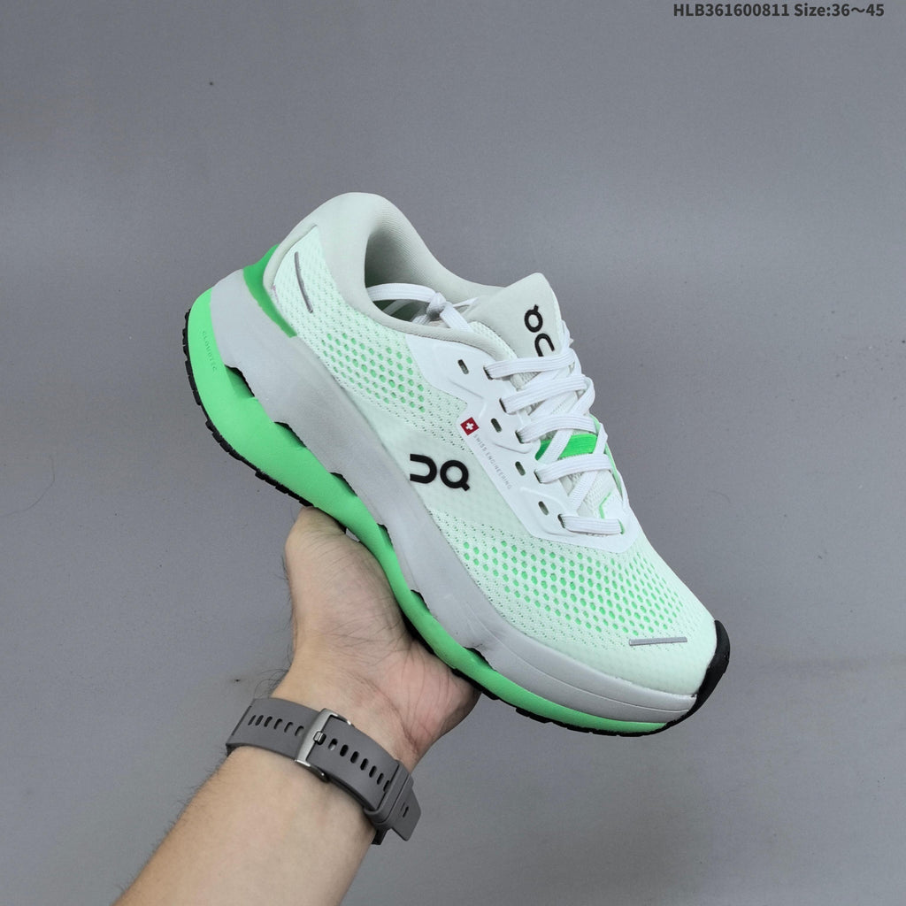 On Cloudrunner 3 Max Running Shoes in White Green - product image from the listing.