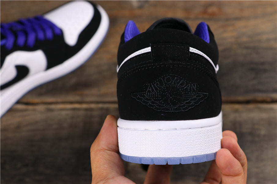 Air Jordan 1 Low White Black Dark Concord Sneakers - product image from the listing.