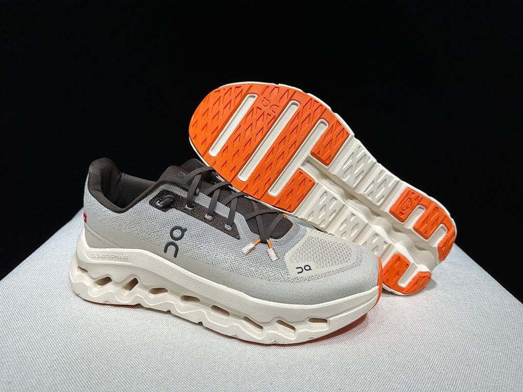On Cloudtilt Trainers in Gray and Apricot - product image from the listing.