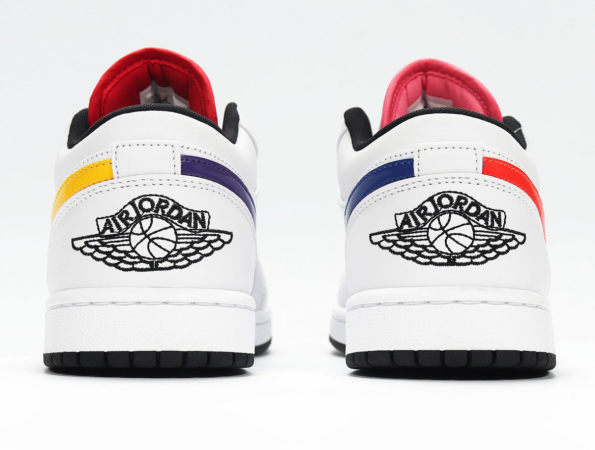 White Multicolor Swoosh - Nike Air Jordan 1 Low CW7009-100 - product image from the listing.