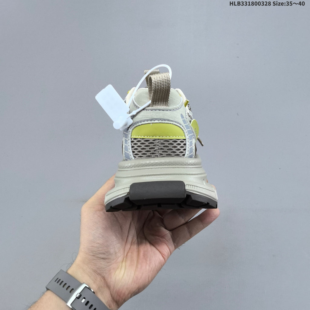 Women's GGCC G26U8612 Retro Chunky Sneakers, Gray and Yellow - product image from the listing.