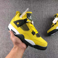 Air Jordan 4 Lightning Yellow Black Sneakers - product image from the listing.