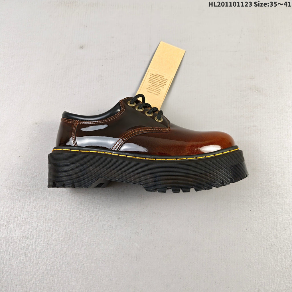 Dr. Martens 1461 Smooth Platform Shoes in Cherry in Brown - product image from the listing.