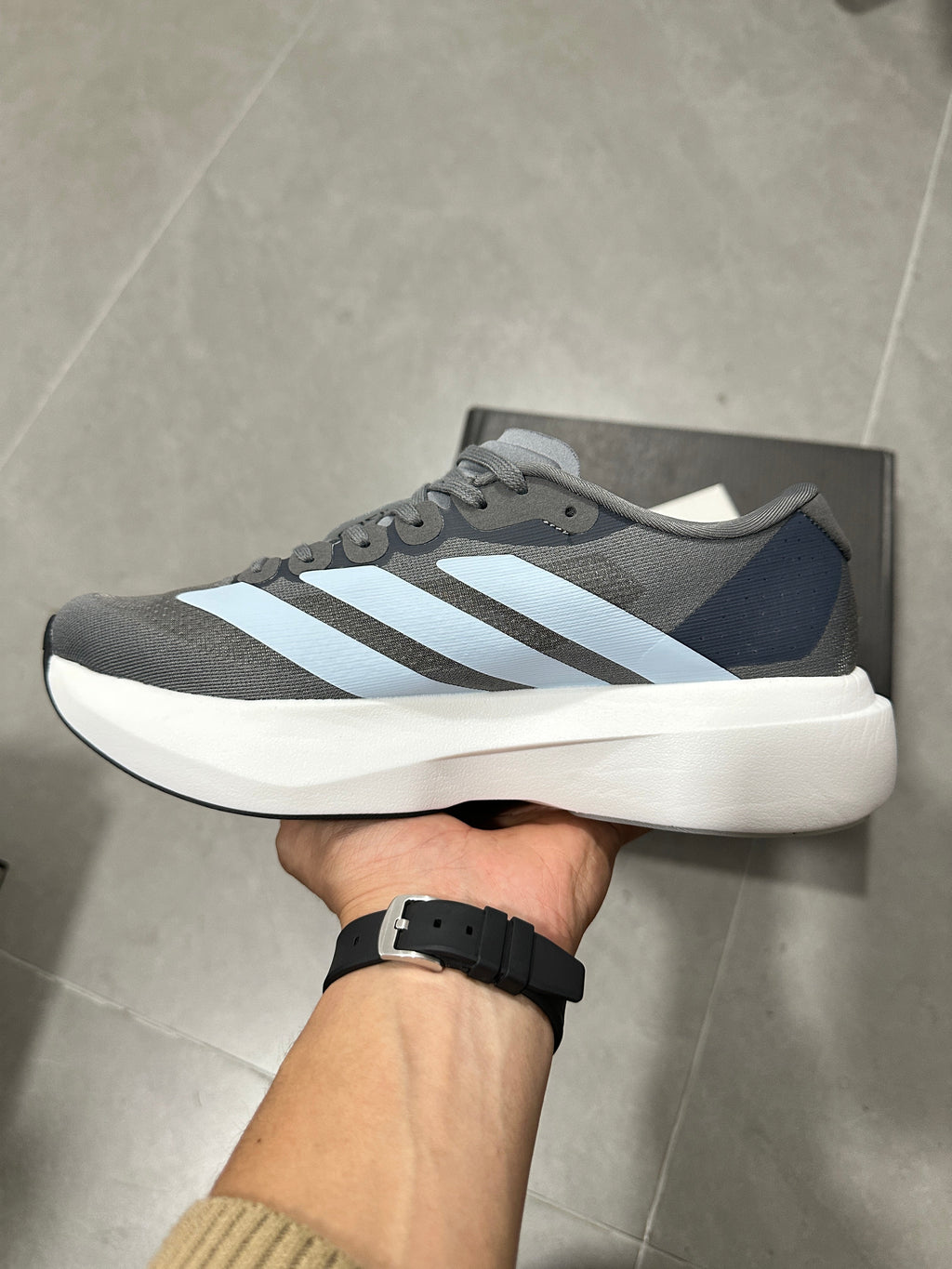 adidas Lightstrike Pro Running Shoes, in Grey and White JS4489 - product image from the listing.