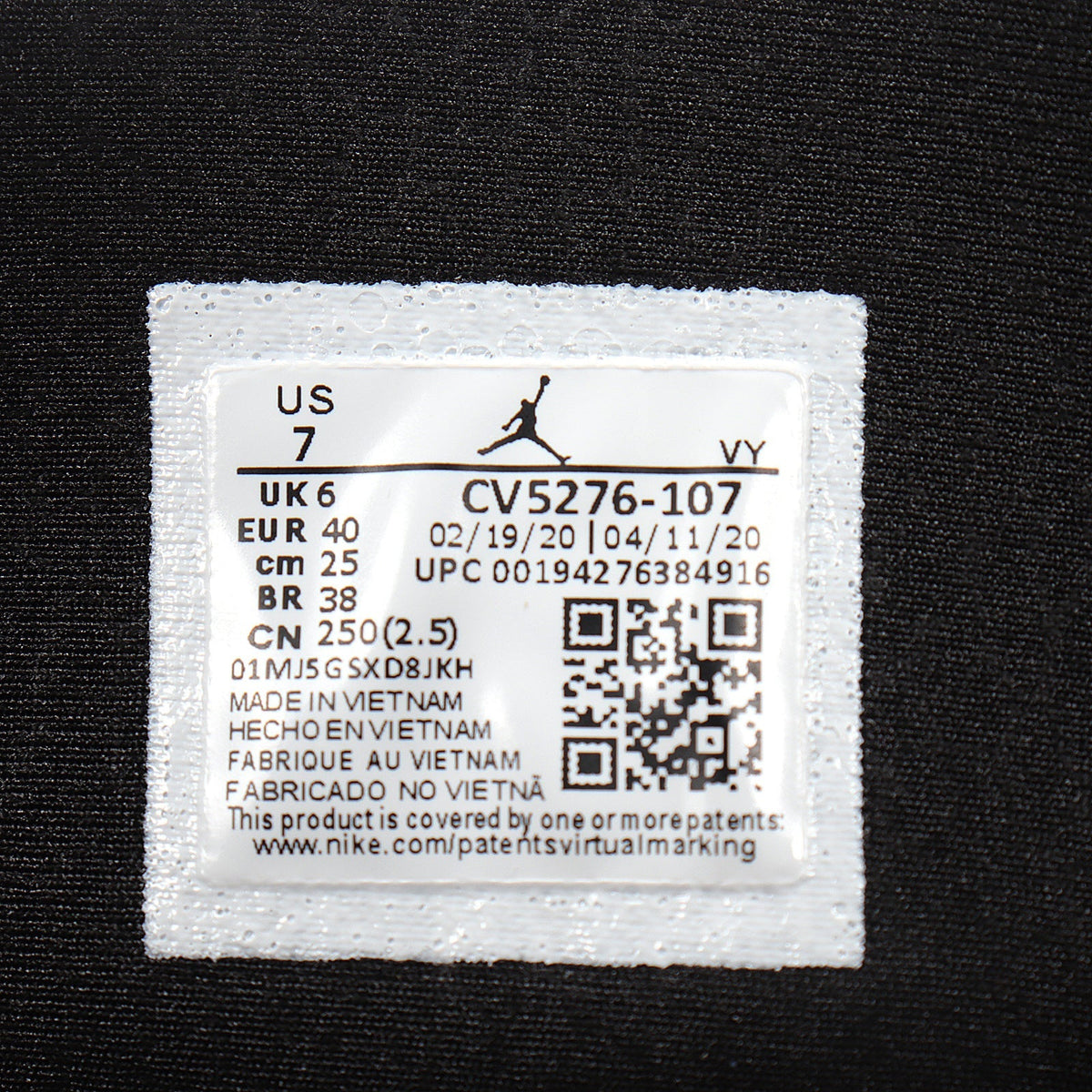Jordan 1 High Sneakers in Black Yellow White CV5276-107 - product image from the listing.