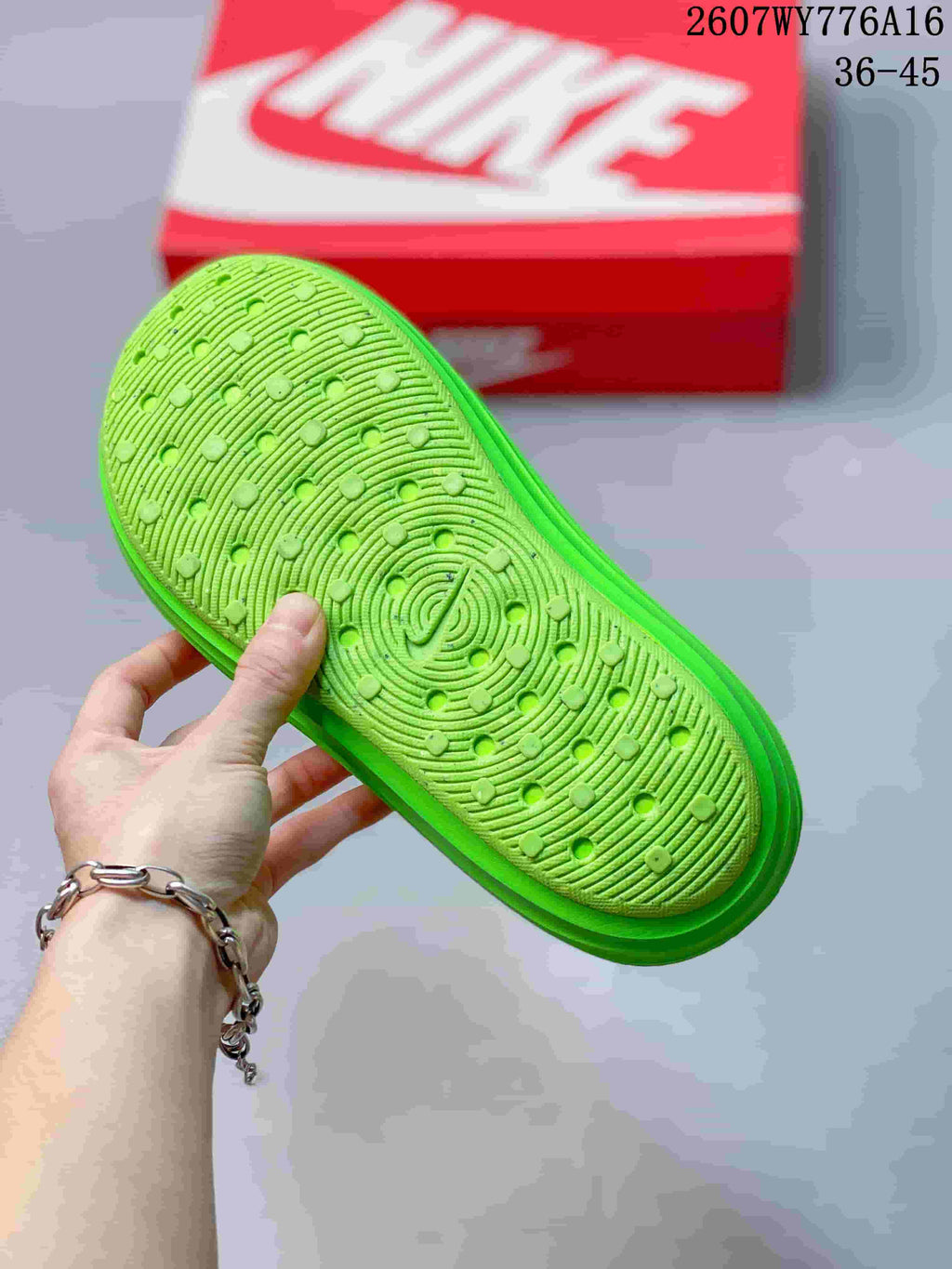 Nike ReactX Rejuven8 Clogs Neon in Green 2607WY776A16 - product image from the listing.
