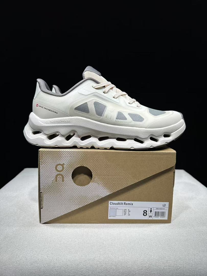 Ivory and Gray On Cloudtilt Remix Sneakers - product image from the listing.